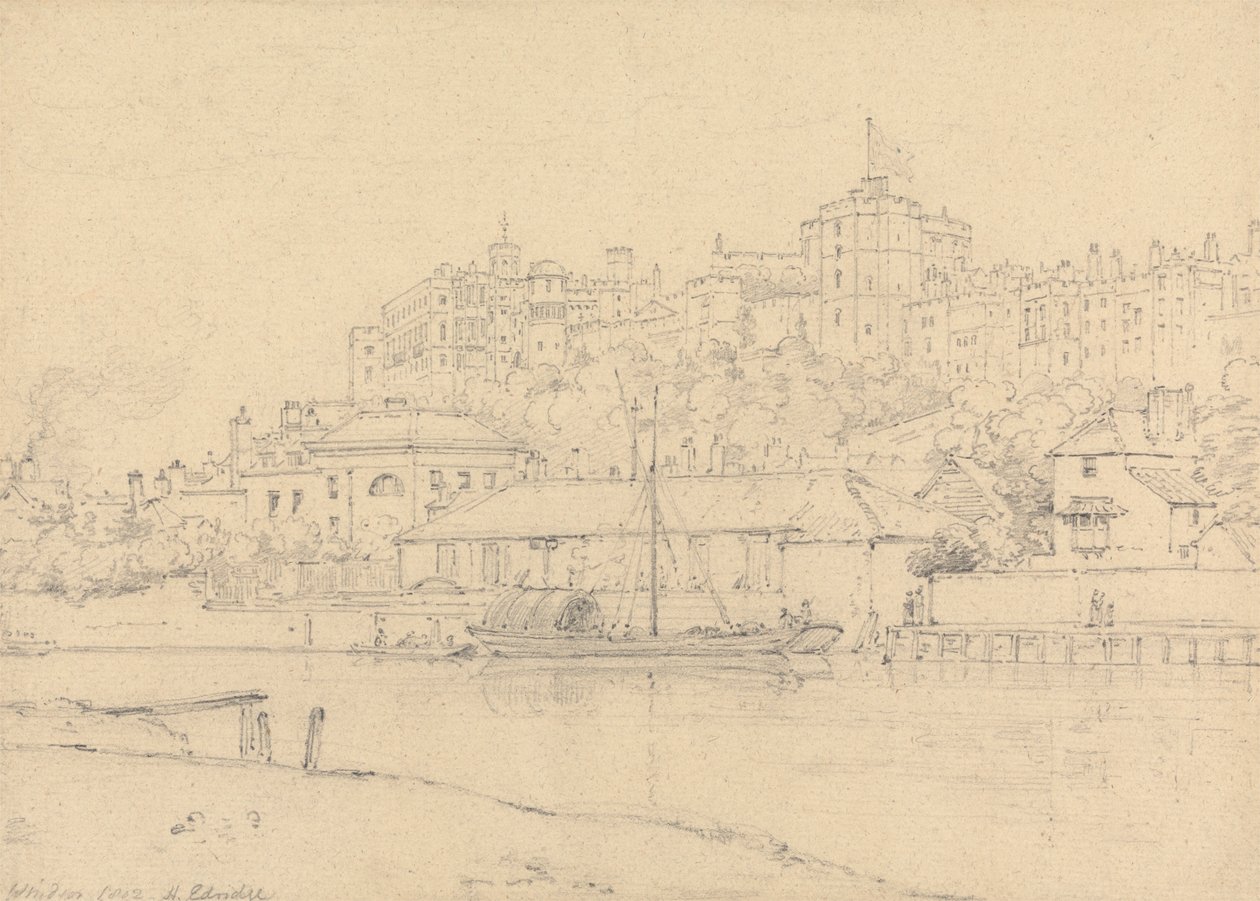Castello di Windsor dal Brocas da Henry Edridge