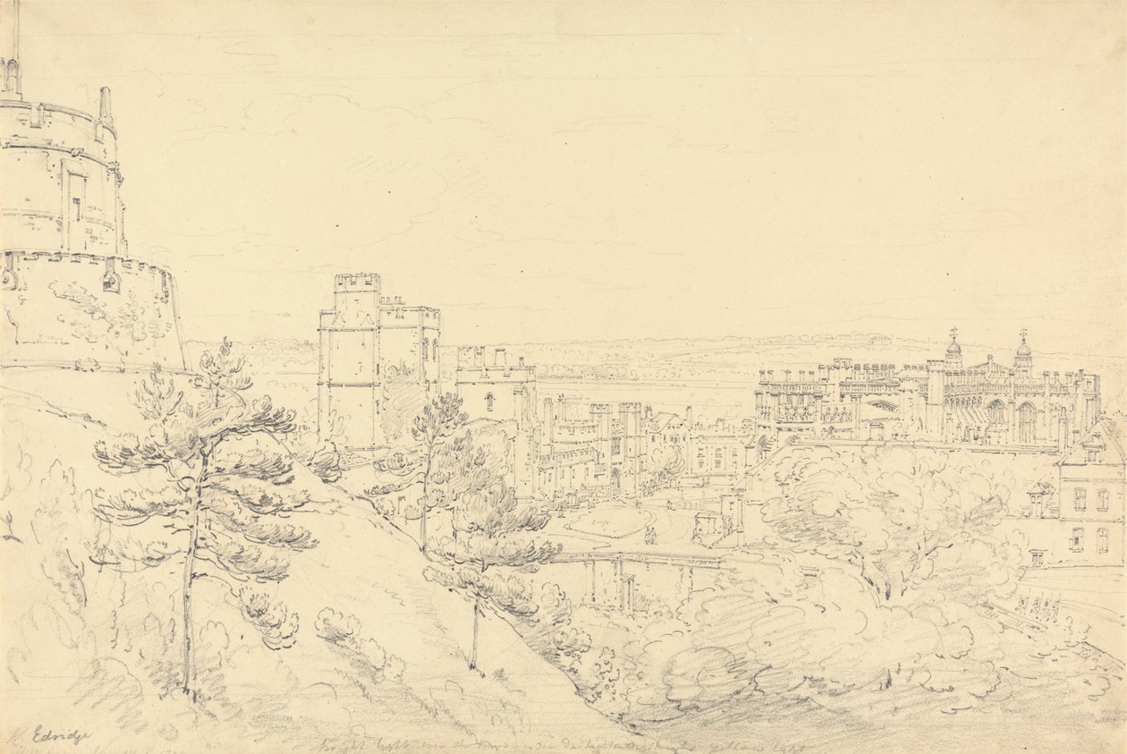 Castello di Windsor dal Glacis della Torre Rotonda da Henry Edridge