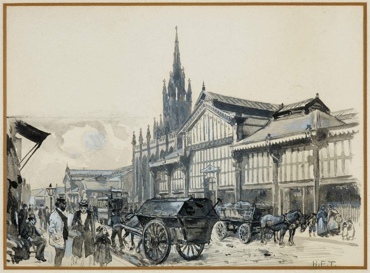 Mercato di Campfield e Chiesa di San Matteo da Henry Edward Tidmarsh