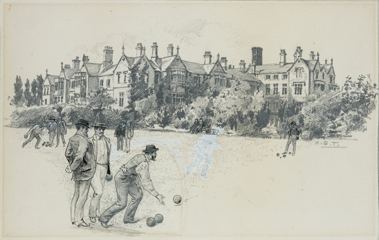Manicomio di Cheadle dal campo da bowling da Henry Edward Tidmarsh