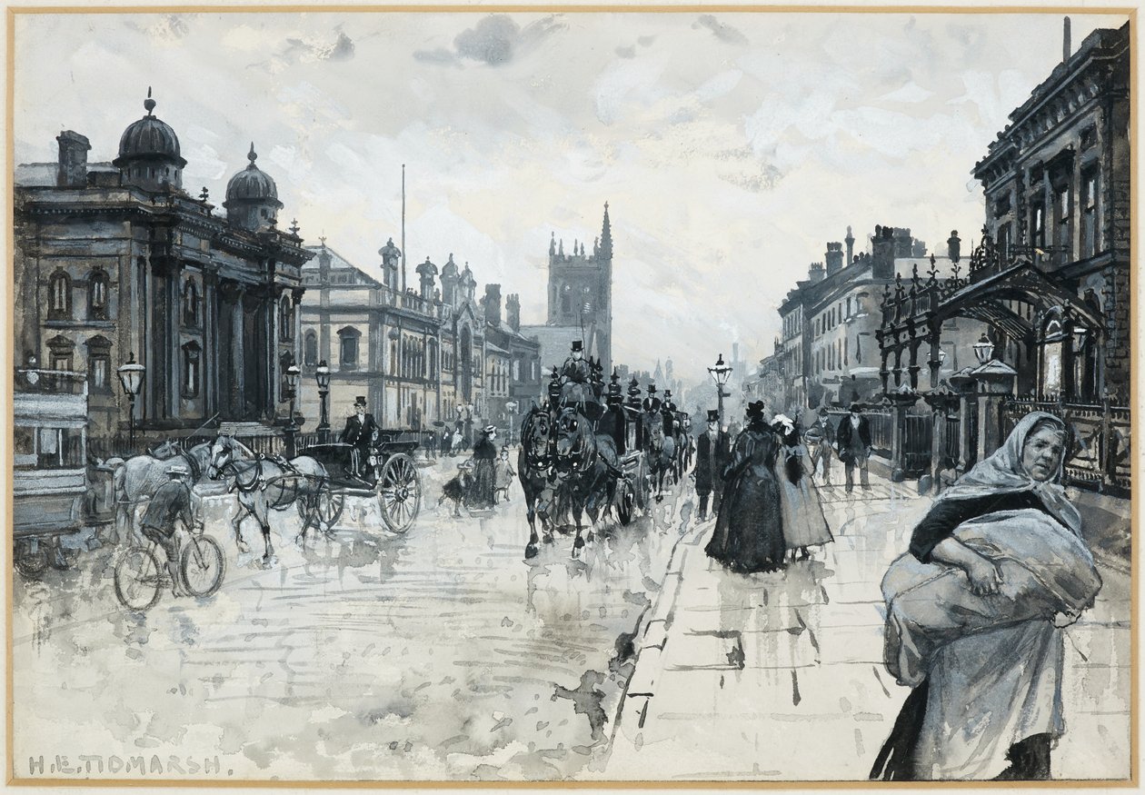Sinagoga Ebraica e Municipio di Cheetham da Henry Edward Tidmarsh