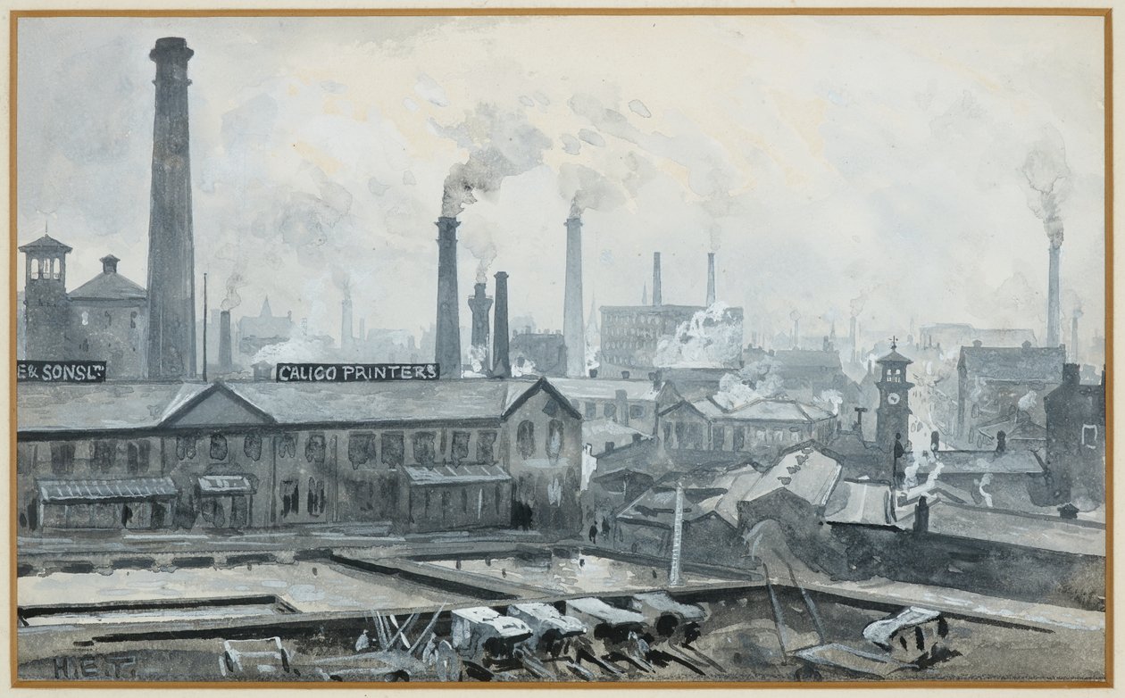 Vista dalla stazione di London Road, stamperia di Hoyle da Henry Edward Tidmarsh