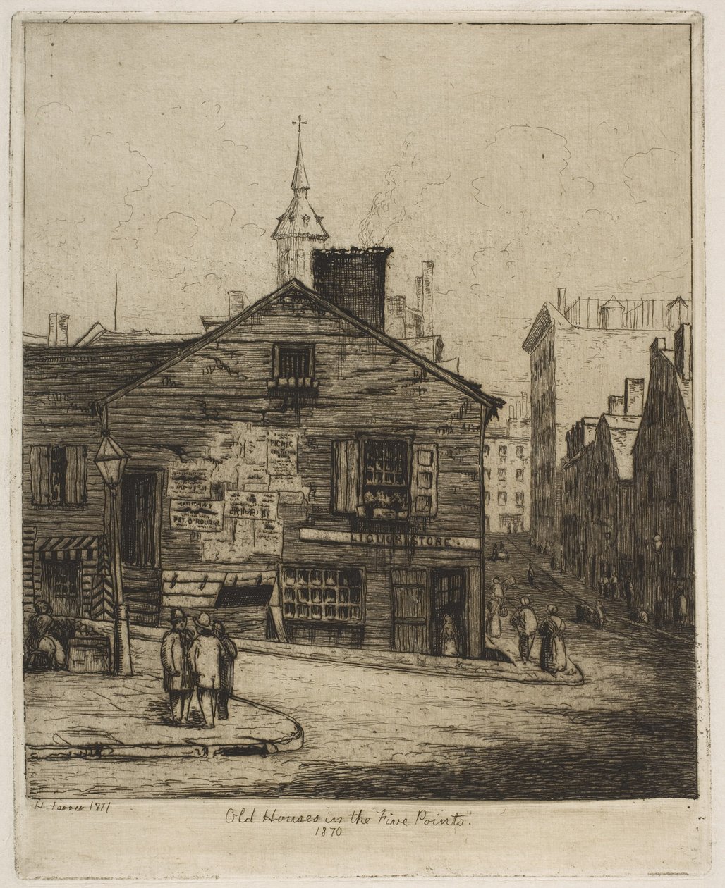 Vecchie case nei «Five Points», 1870, da «Scenes of Old New York» da Henry Farrer