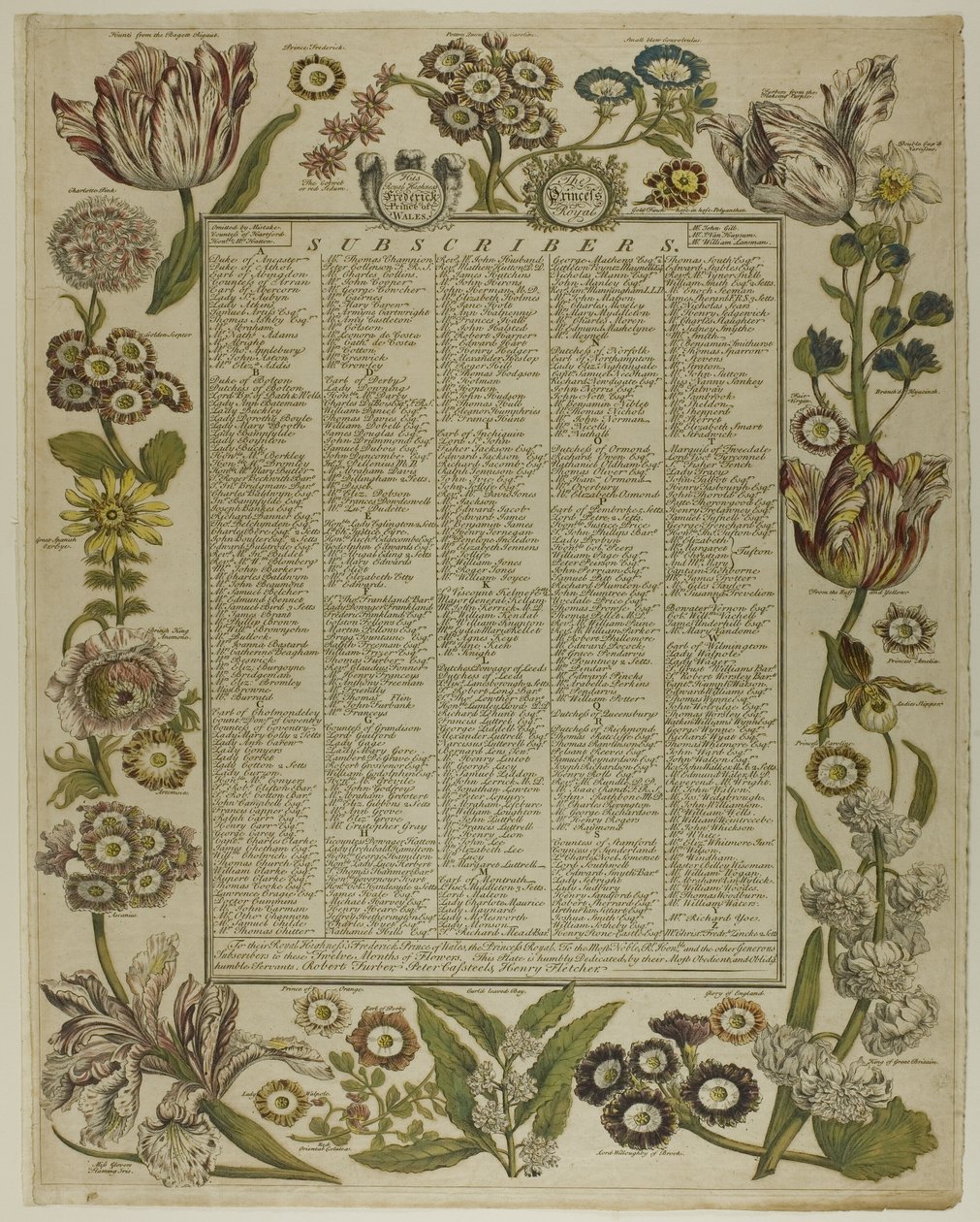Pagina del titolo, da Dodici Mesi di Fiori da Henry Fletcher