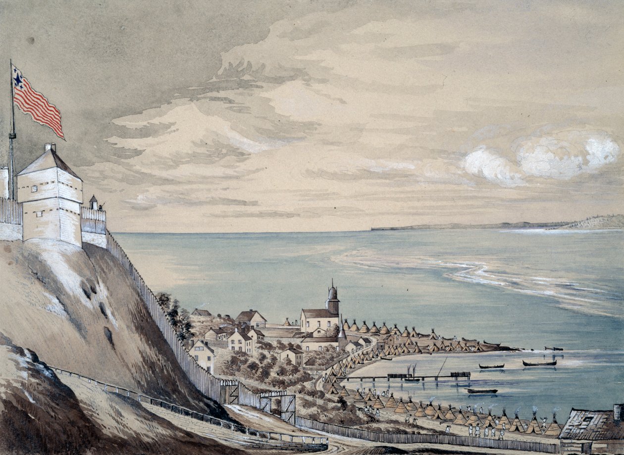 Forte e villaggio di Mackinaw, con l