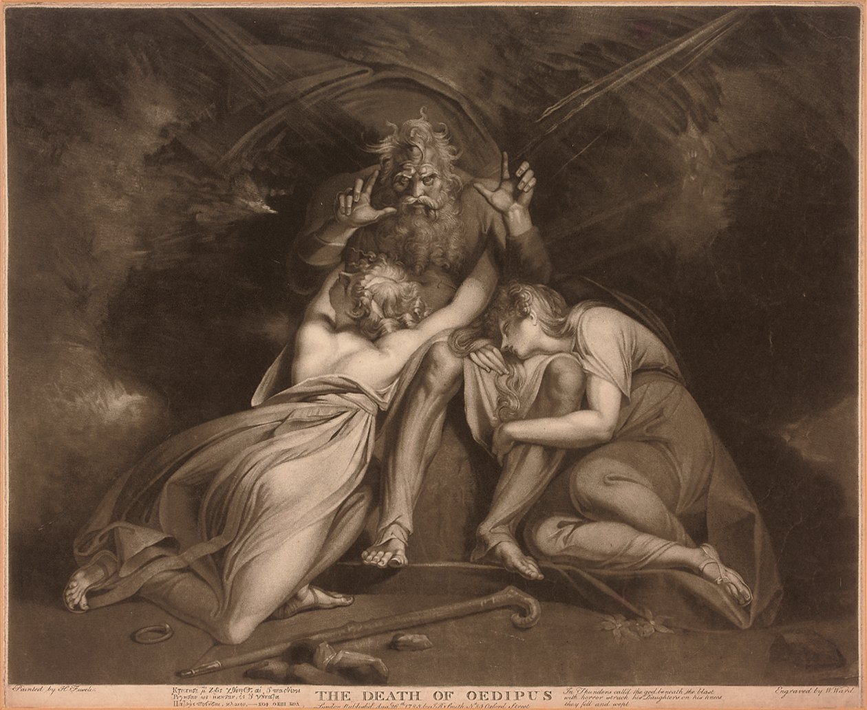 La morte di Edipo, inciso da William Ward da Johann Heinrich Füssli