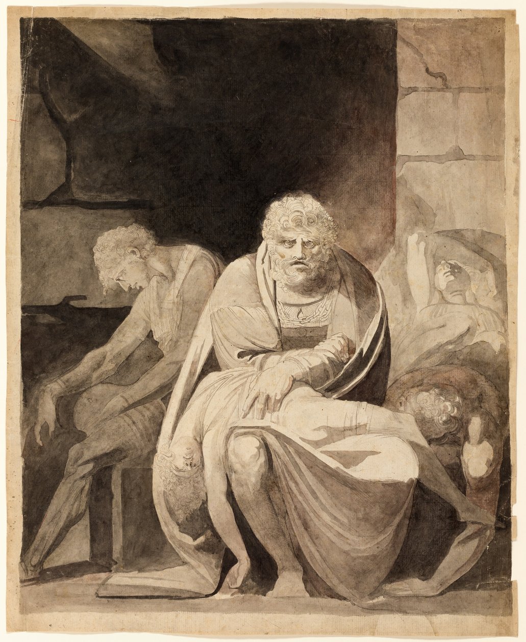 Ugolino e i suoi figli muoiono di fame nella torre da Henry Fuseli