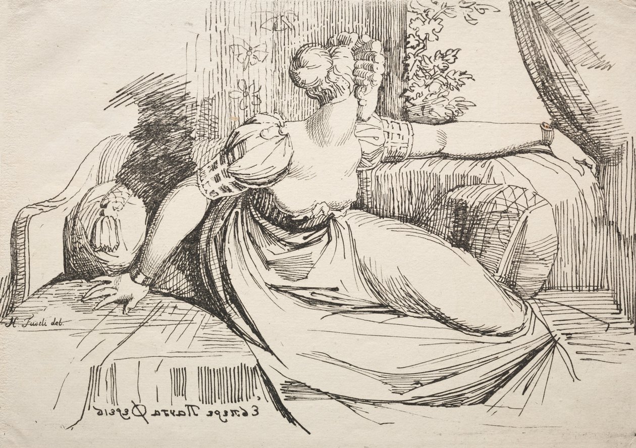 Donna su un divano da Johann Heinrich Füssli
