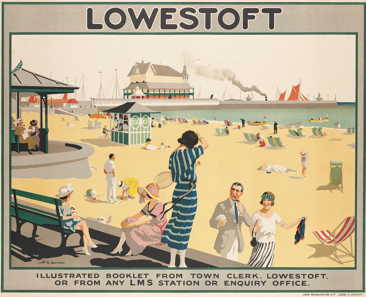 Poster pubblicitario di Lowestoft da Henry George Gawthorn
