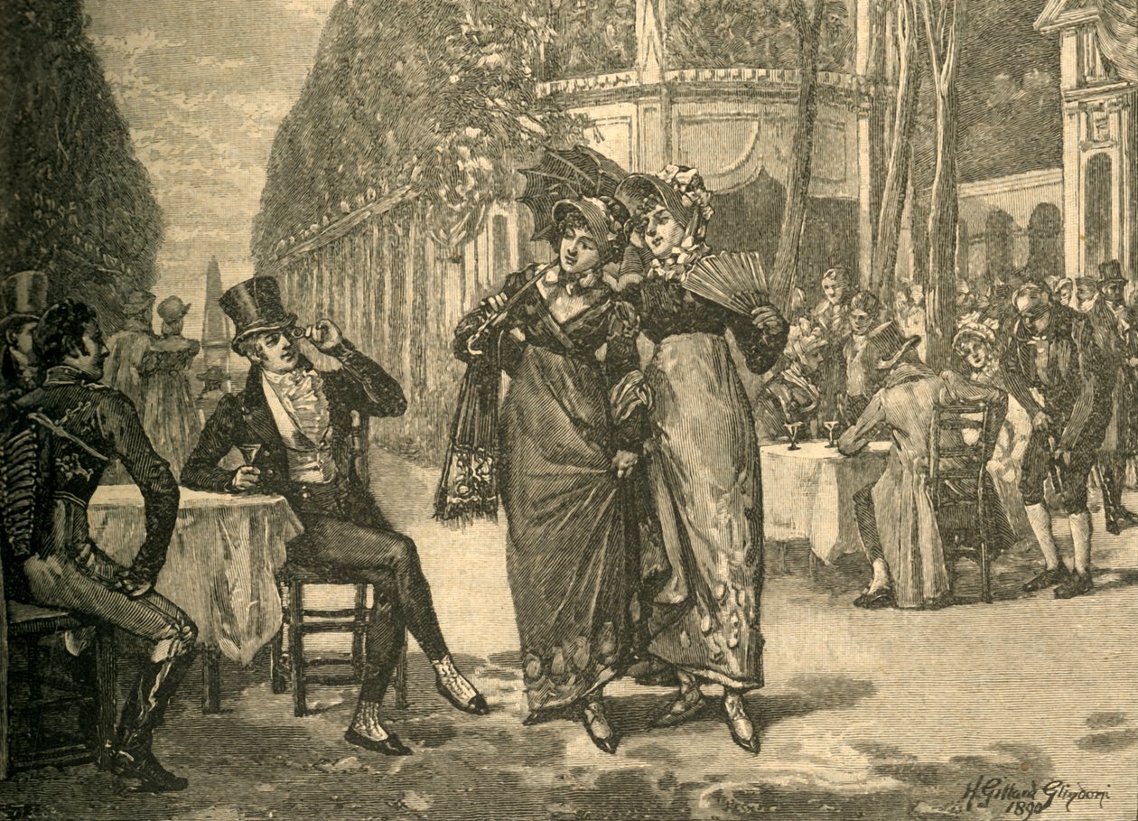 Beaus e belle del periodo della Reggenza, primi anni del XIX secolo c1890 da Henry Gillard Glindoni
