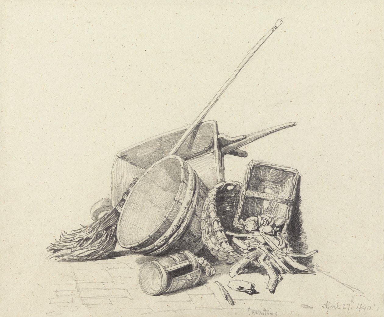 Natura Morta con Carriola e Cestini, 27 Aprile 1840 da Henry Harris Lines