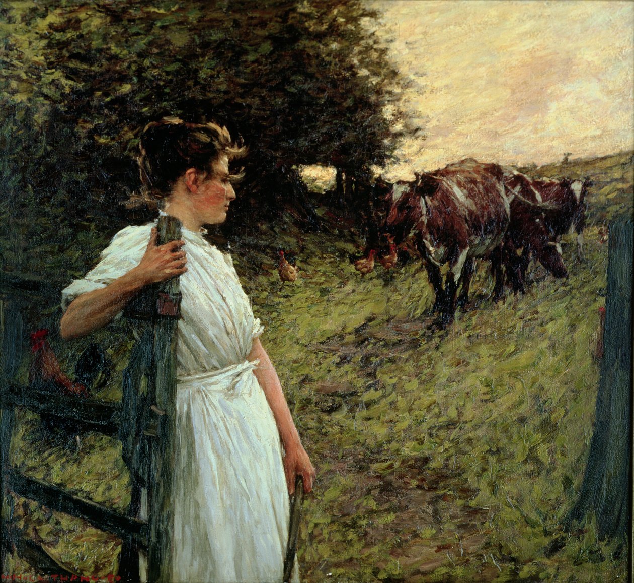 La figlia del contadino, anni 1890 da Henry Herbert La Thangue