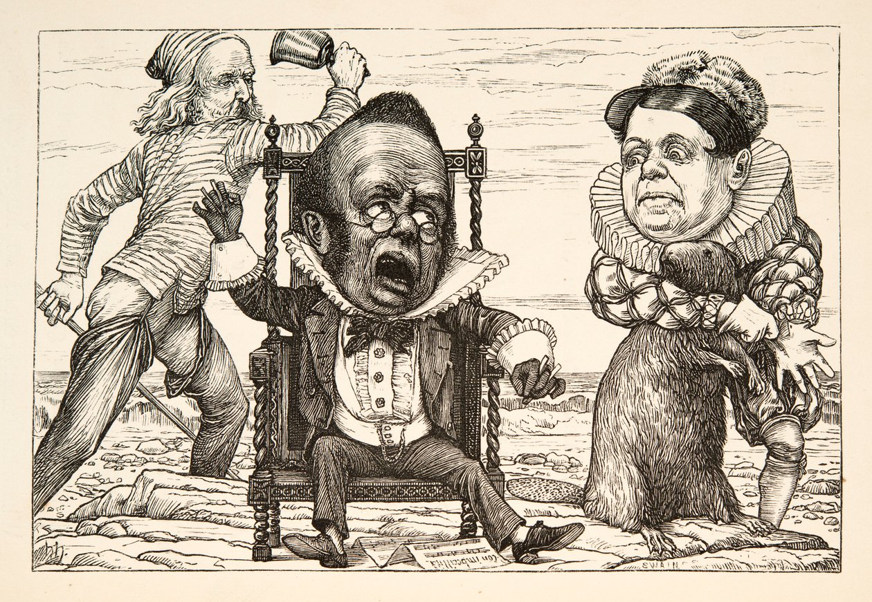 Tanto era il suo spavento che il suo panciotto diventò bianco, pub. 1876 da Henry Holiday
