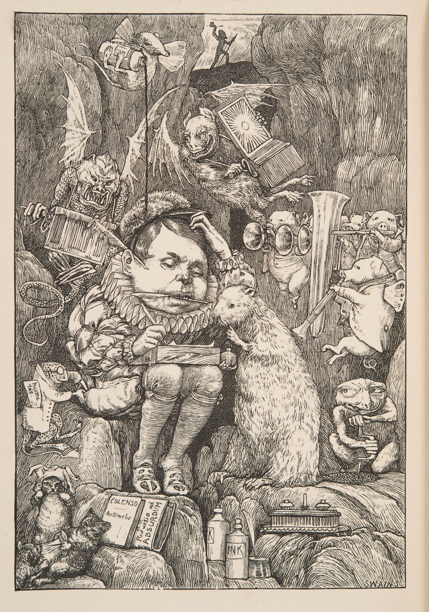 Il castoro portò carta, portfolio e penne, pub. 1876 da Henry Holiday