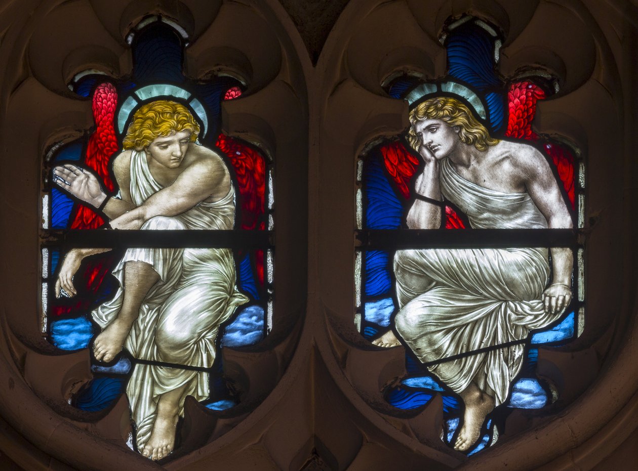 Westminster, St Margaret, James Powell & Sons, Henry Holiday, Angeli del Tracery, 1883 da Henry Holiday