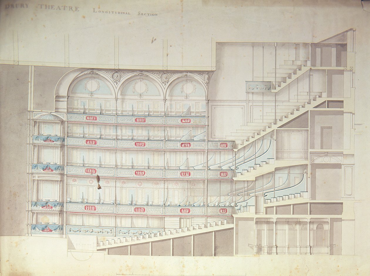 Teatro Drury Lane, disegno sezionale dell