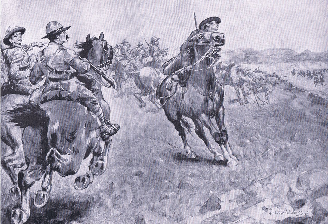 La corsa per il comando della Philips Town Road, da Dopo Pretoria: La guerra di guerriglia pubblicata da Harmsworth Bros Limited, 1901 da Henry Inglis Jodrel Sheldon Williams