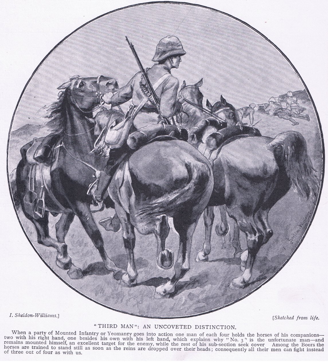 Terzo uomo una distinzione non ambita, da Dopo Pretoria: La guerra di guerriglia pubblicata da Harmsworth Bros Limited, 1901 da Henry Inglis Jodrel Sheldon Williams