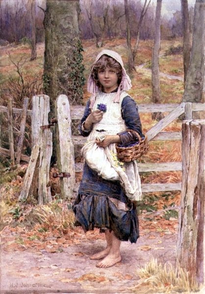 Ragazza con un fiore da Henry James Johnstone