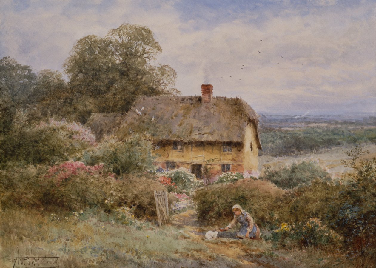 Un pittoresco cottage, Warwickshire da Henry John Sylvester Stannard