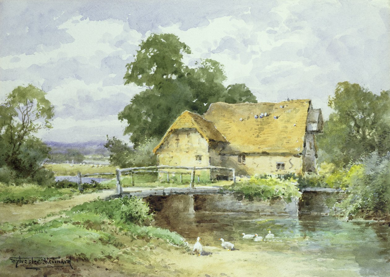 Vicino a un mulino ad acqua nel Surrey da Henry John Sylvester Stannard