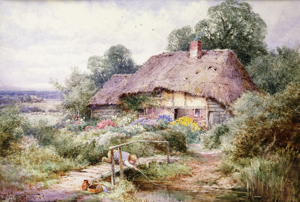 Catturare i pesciolini a Eastbury, Berkshire da Henry John Sylvester Stannard