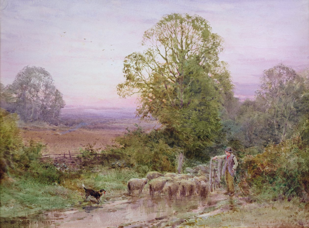 Pastore con le pecore da Henry John Sylvester Stannard