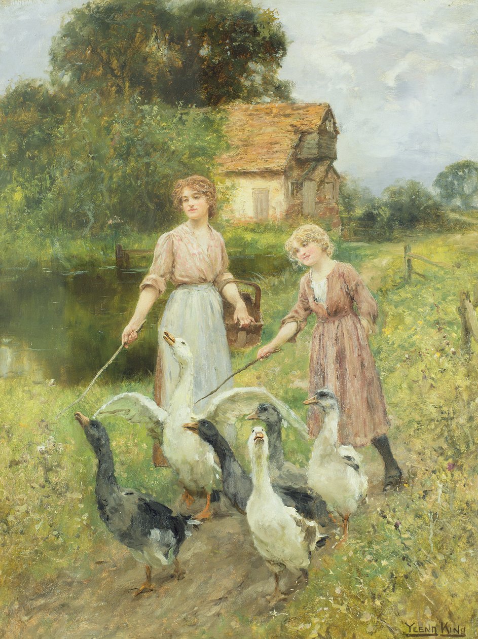 Ragazze che conducono le oche da Henry John Yeend King