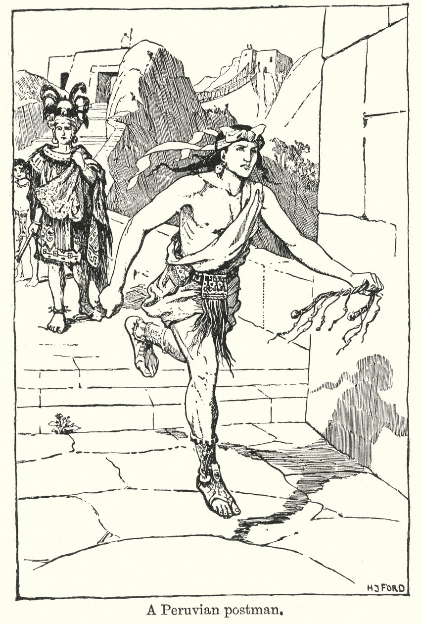Un postino peruviano (litografia) da Henry Justice Ford