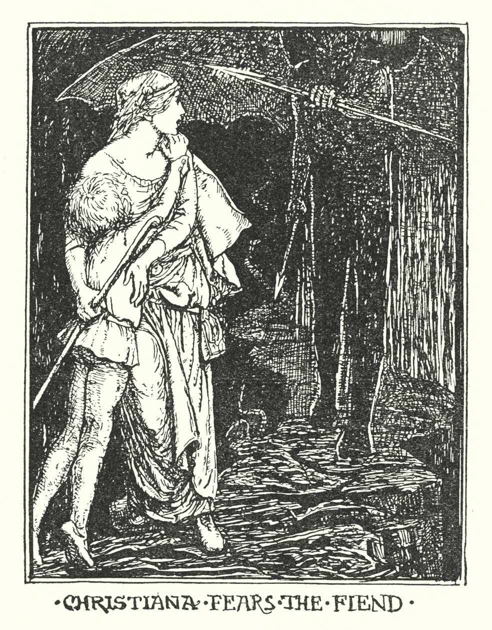 Illustrazione per Il cammino del pellegrino di John Bunyan (litografia) da Henry Justice Ford