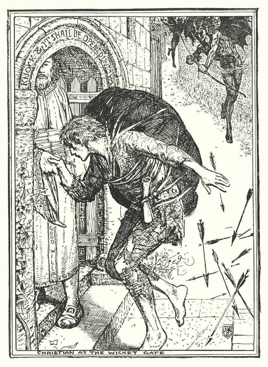 Illustrazione per Il cammino del pellegrino di John Bunyan (litografia) da Henry Justice Ford