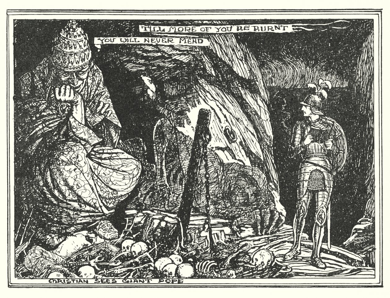 Illustrazione per Il cammino del pellegrino di John Bunyan (litografia) da Henry Justice Ford