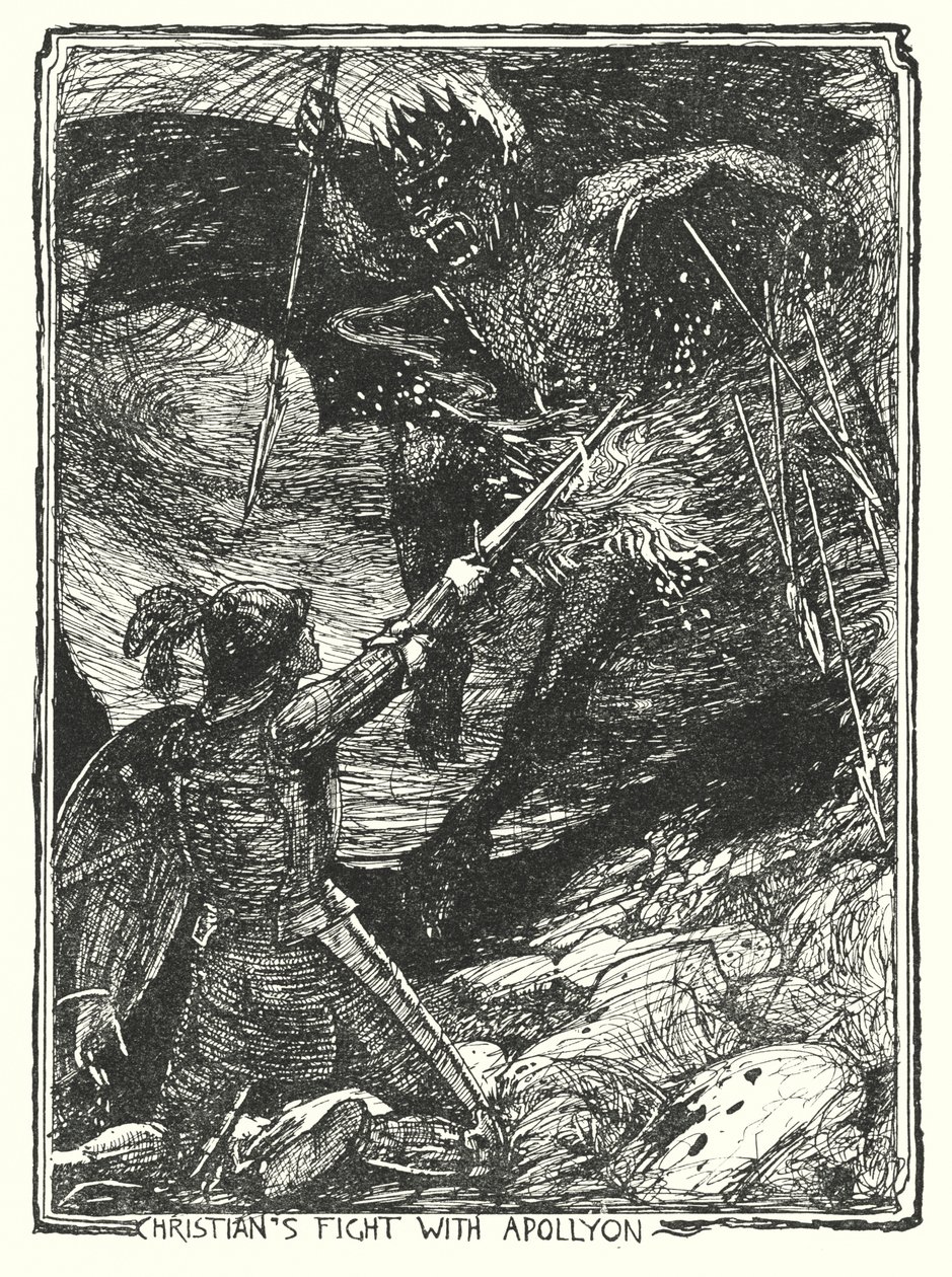 Illustrazione per Il cammino del pellegrino di John Bunyan (litografia) da Henry Justice Ford