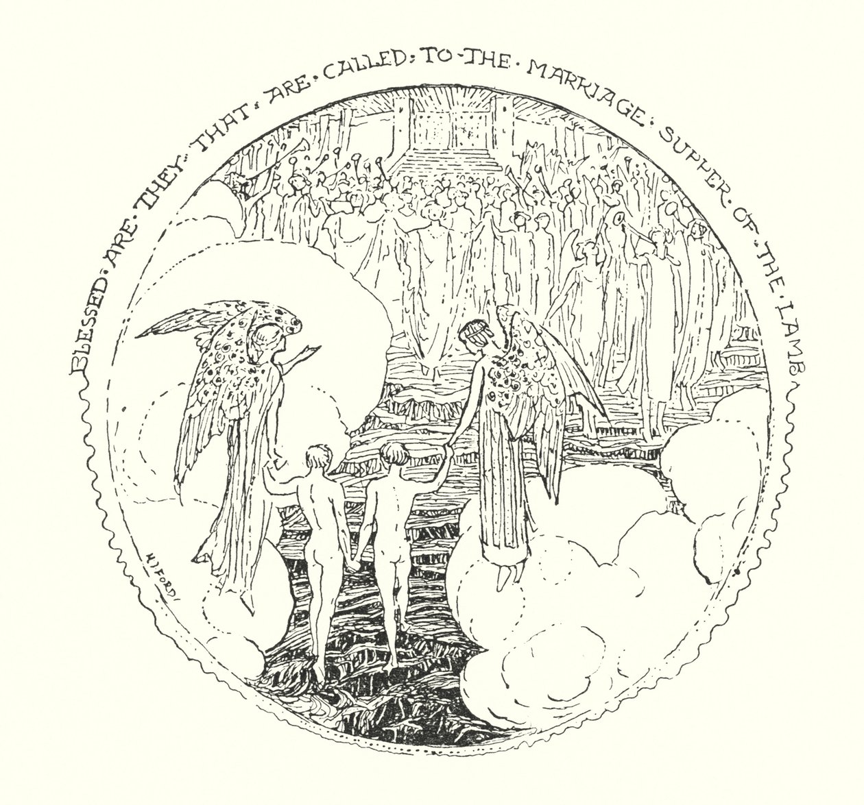 Illustrazione per Il cammino del pellegrino di John Bunyan (litografia) da Henry Justice Ford