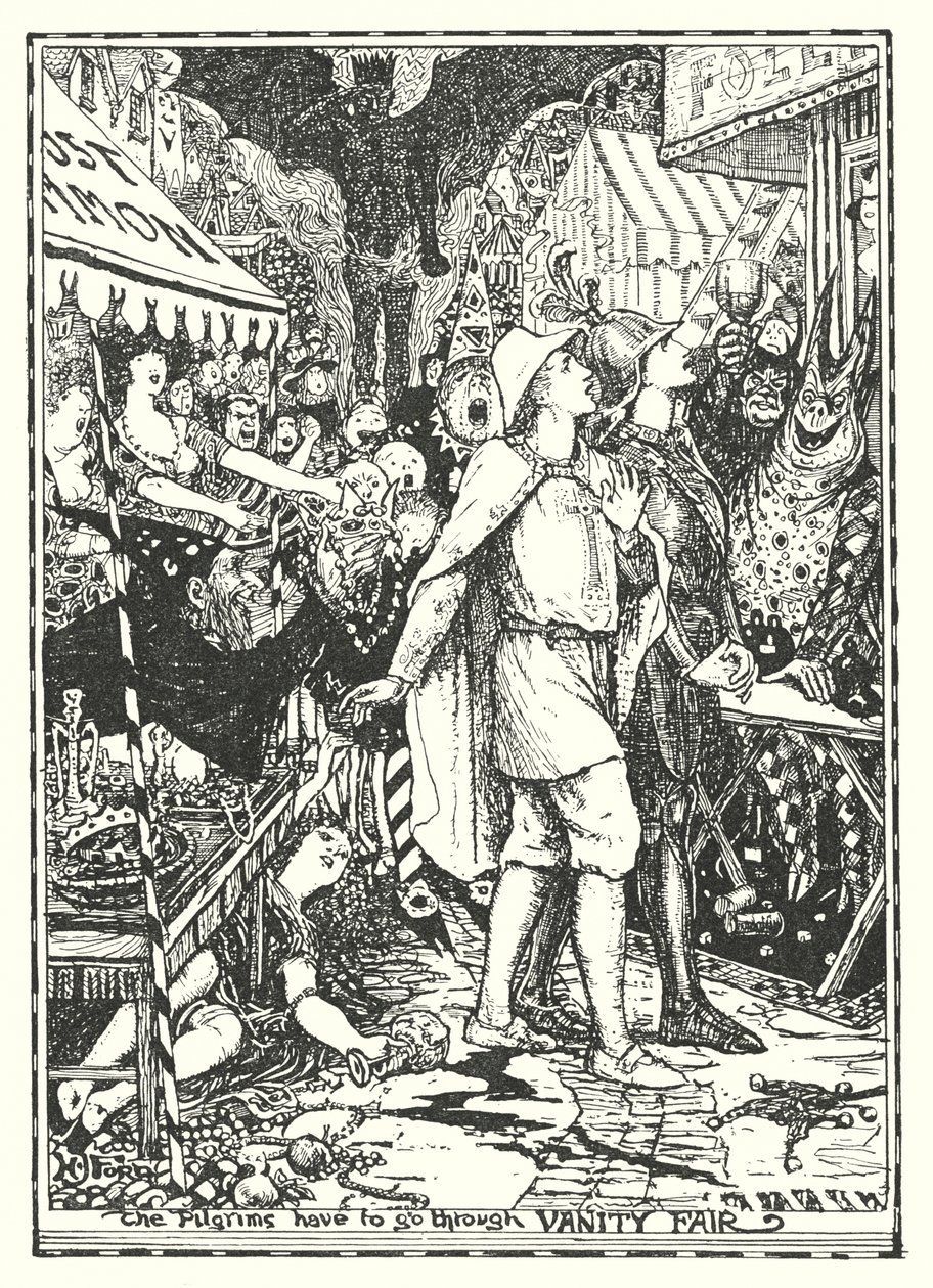Illustrazione per Il cammino del pellegrino di John Bunyan (litografia) da Henry Justice Ford