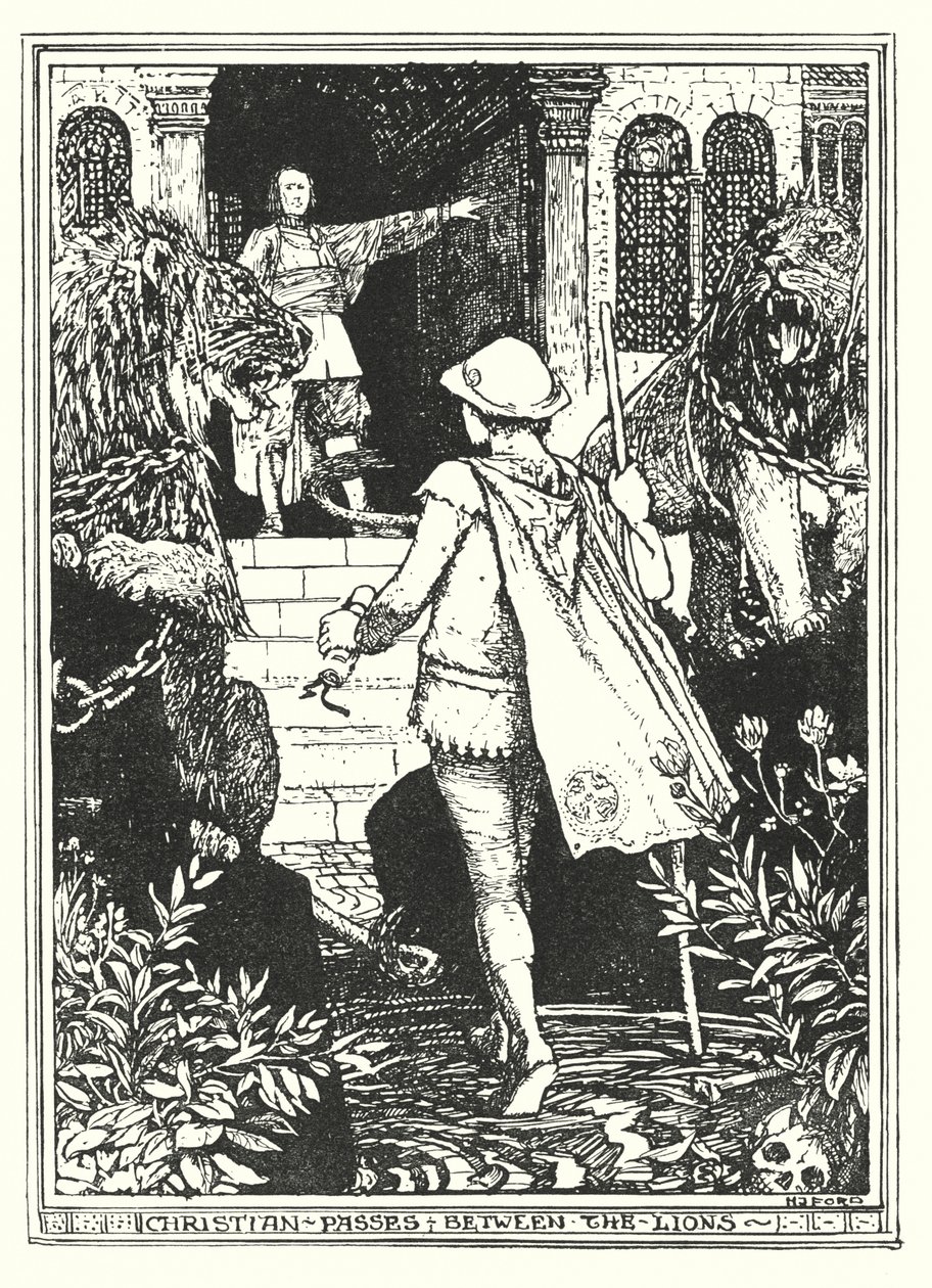 Illustrazione per Il cammino del pellegrino di John Bunyan (litografia) da Henry Justice Ford
