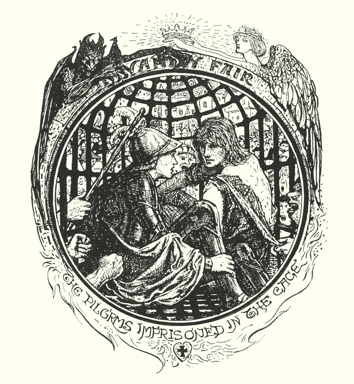 Illustrazione per Il cammino del pellegrino di John Bunyan (litografia) da Henry Justice Ford