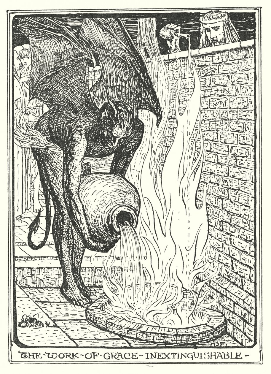 Illustrazione per Il cammino del pellegrino di John Bunyan (litografia) da Henry Justice Ford