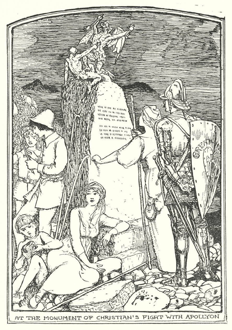 Illustrazione per Il cammino del pellegrino di John Bunyan (litografia) da Henry Justice Ford