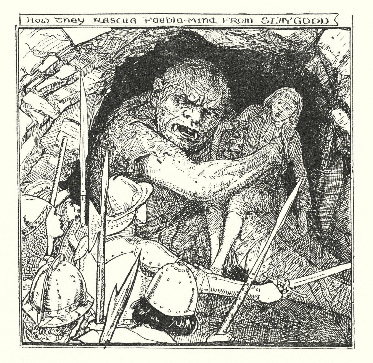 Illustrazione per Il cammino del pellegrino di John Bunyan (litografia) da Henry Justice Ford