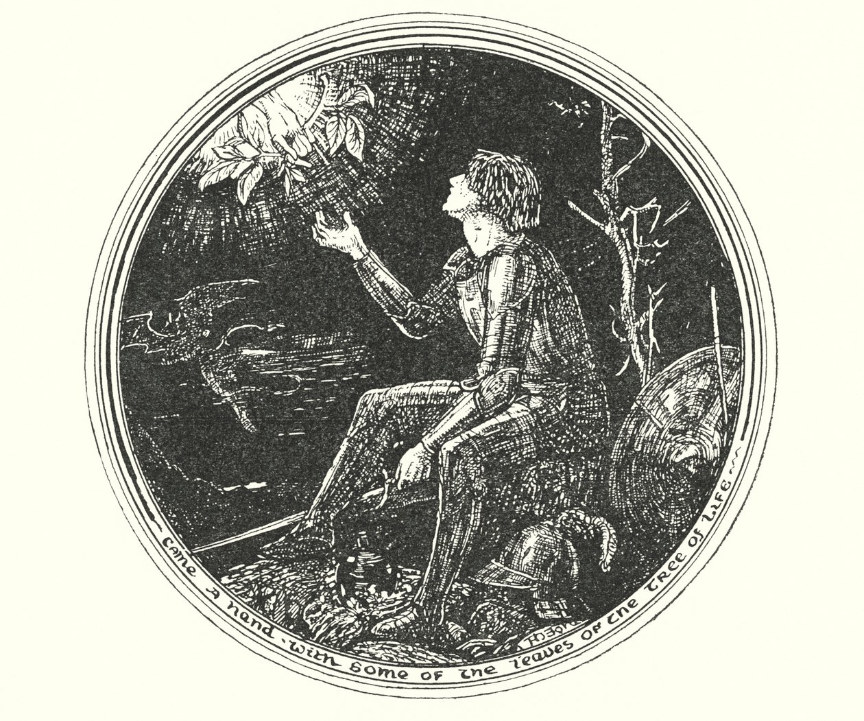 Illustrazione per Il cammino del pellegrino di John Bunyan (litografia) da Henry Justice Ford