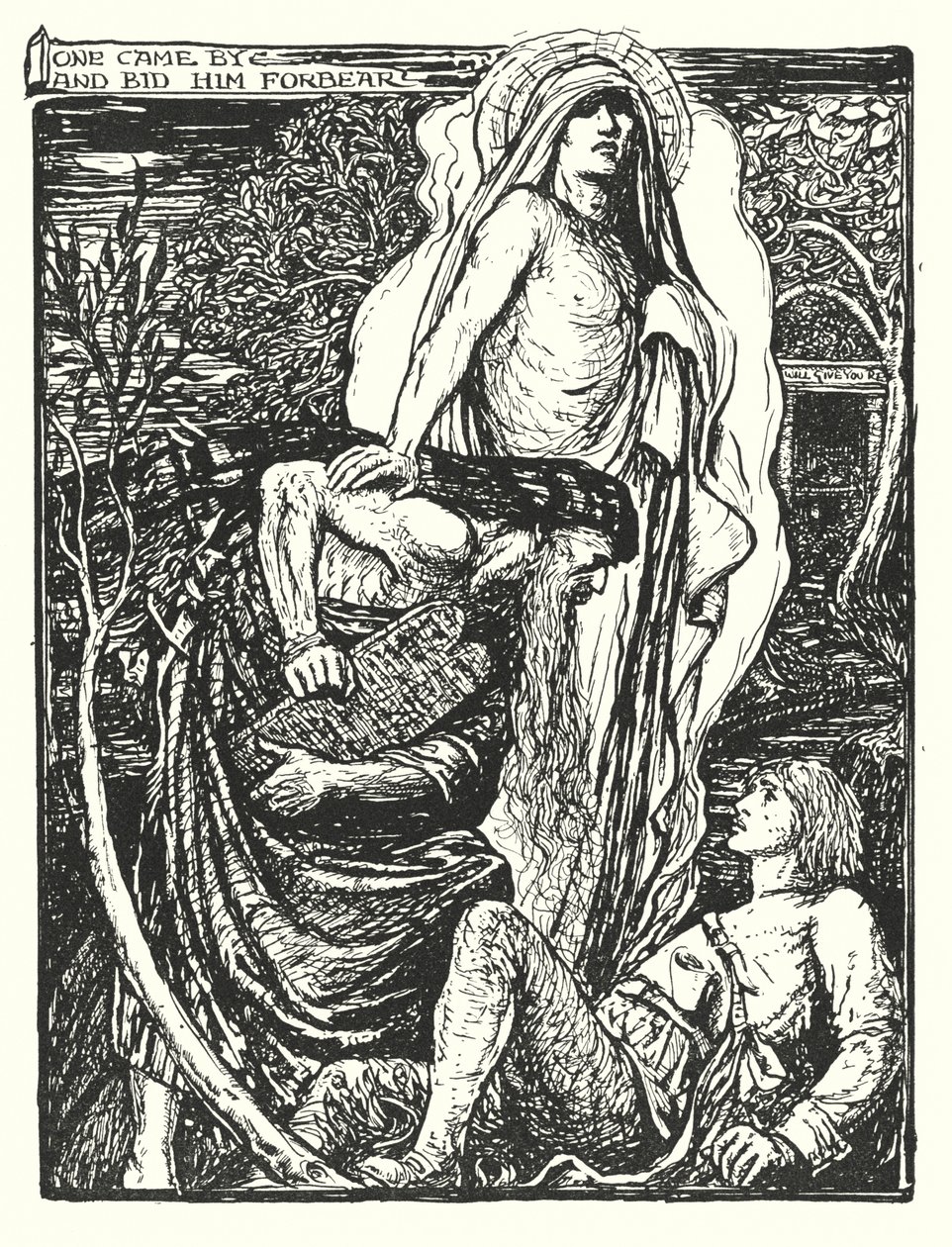 Illustrazione per Il cammino del pellegrino di John Bunyan (litografia) da Henry Justice Ford