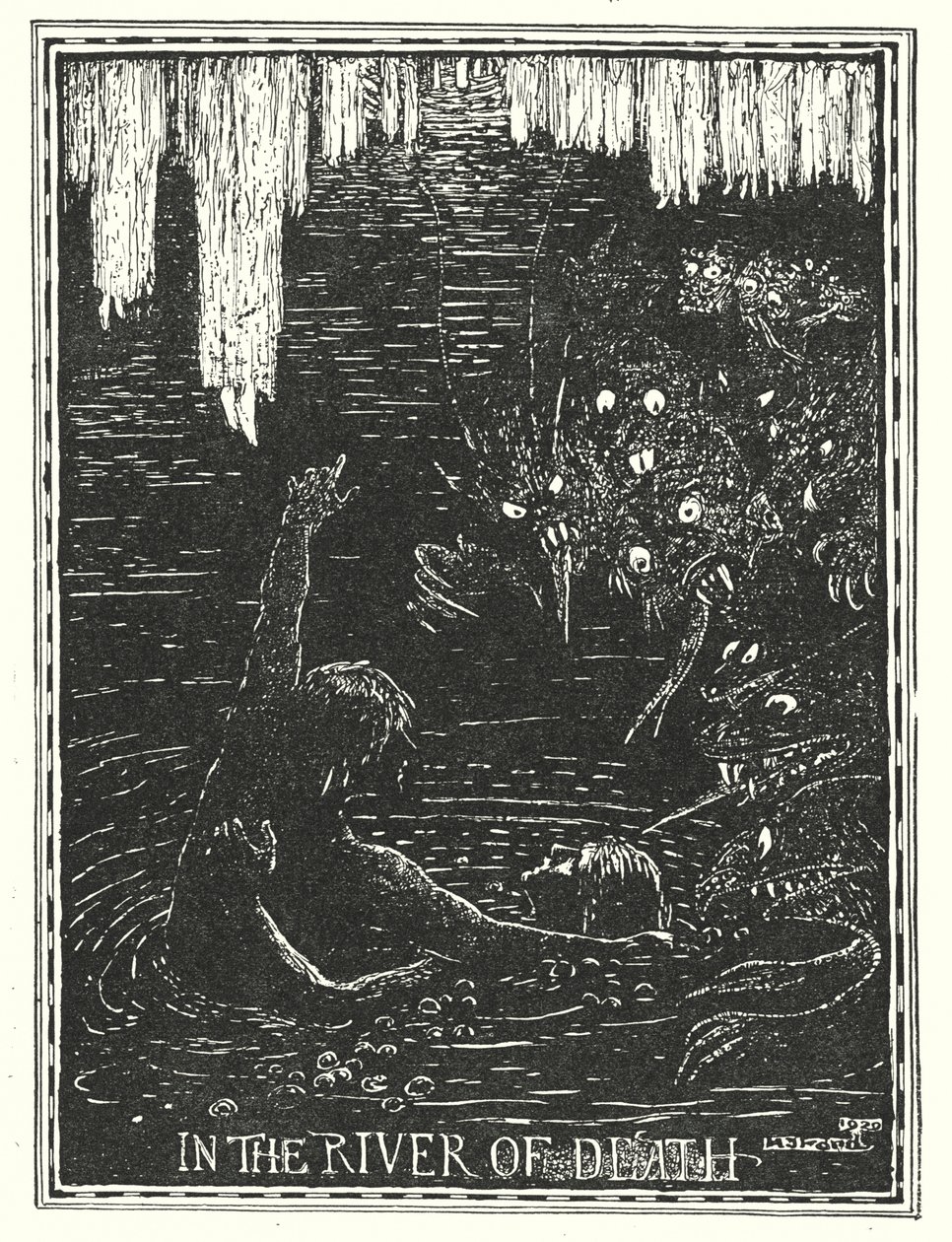 Illustrazione per Il cammino del pellegrino di John Bunyan (litografia) da Henry Justice Ford
