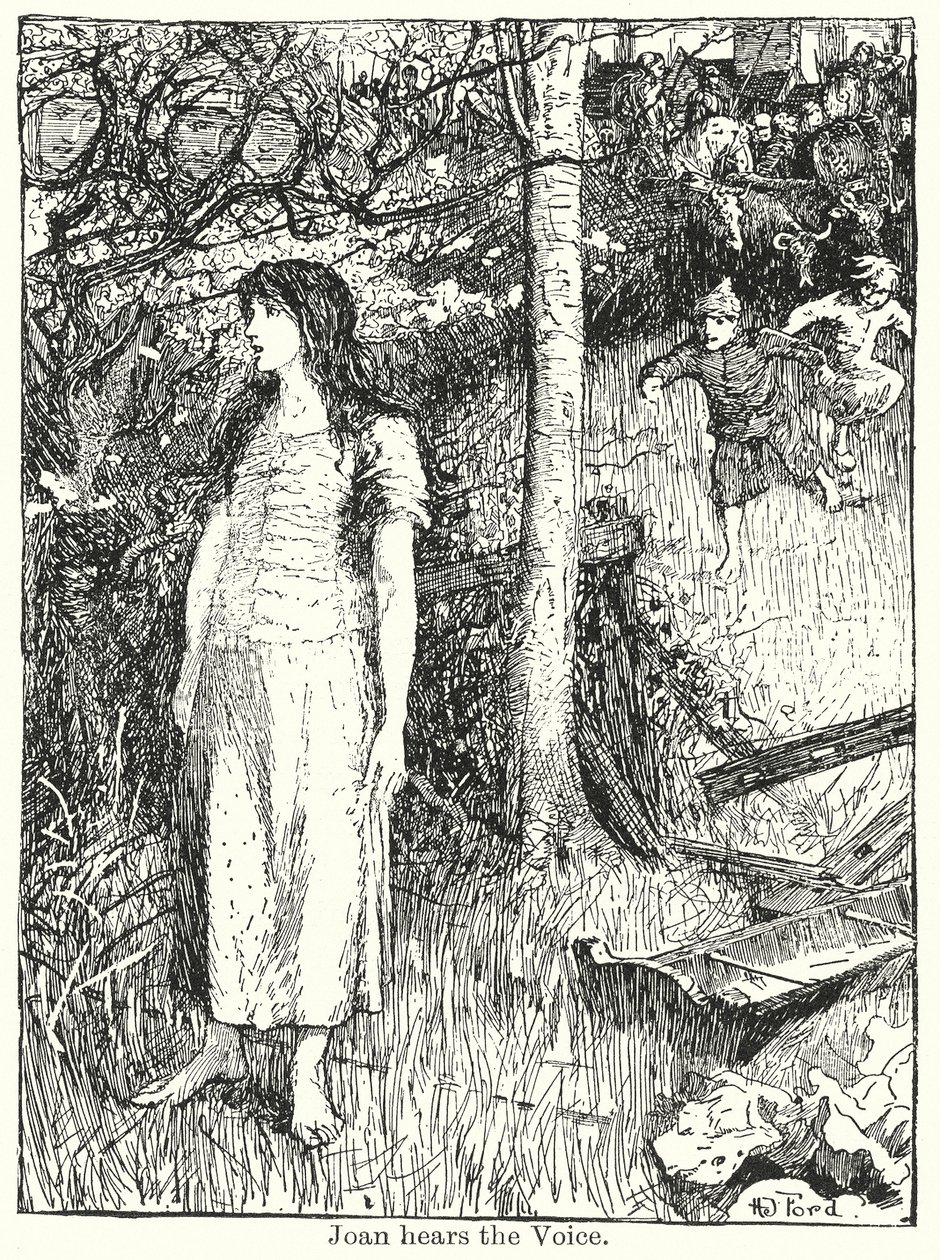 Giovanna sente la voce (litografia) da Henry Justice Ford