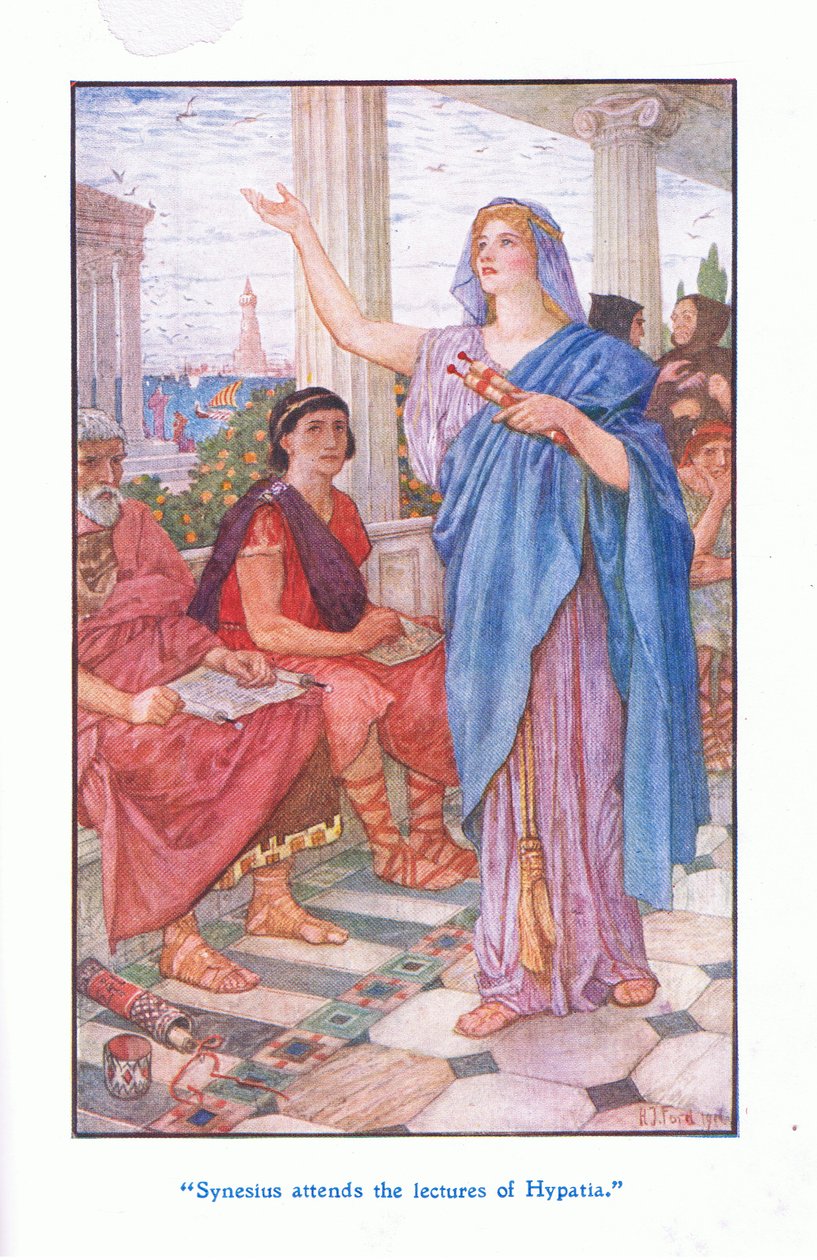 Sinesio assiste alle lezioni di Ipazia, 1912 da Henry Justice Ford