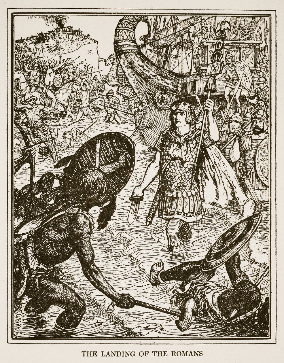 Lo Sbarco dei Romani, illustrazione da 