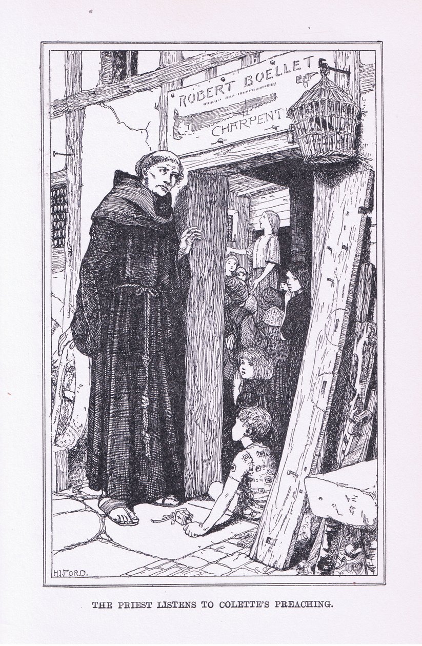 Il prete ascolta la predica di Coletta, 1912 da Henry Justice Ford