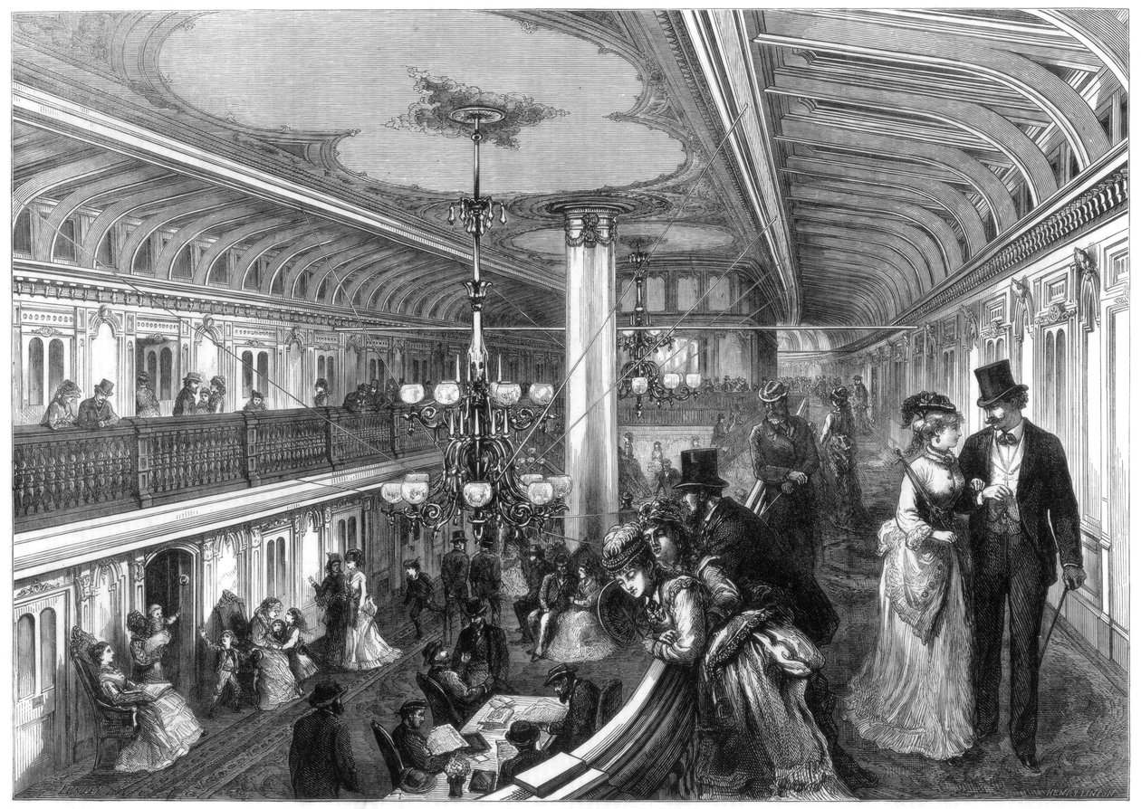 Salone di un battello a vapore, 1875 da Henry Linton