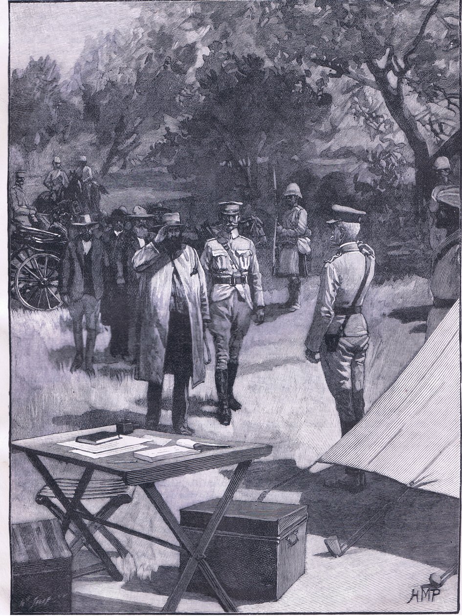 La resa di Cronje, illustrazione da Cassells History of England, 1900 da Henry Marriott Paget