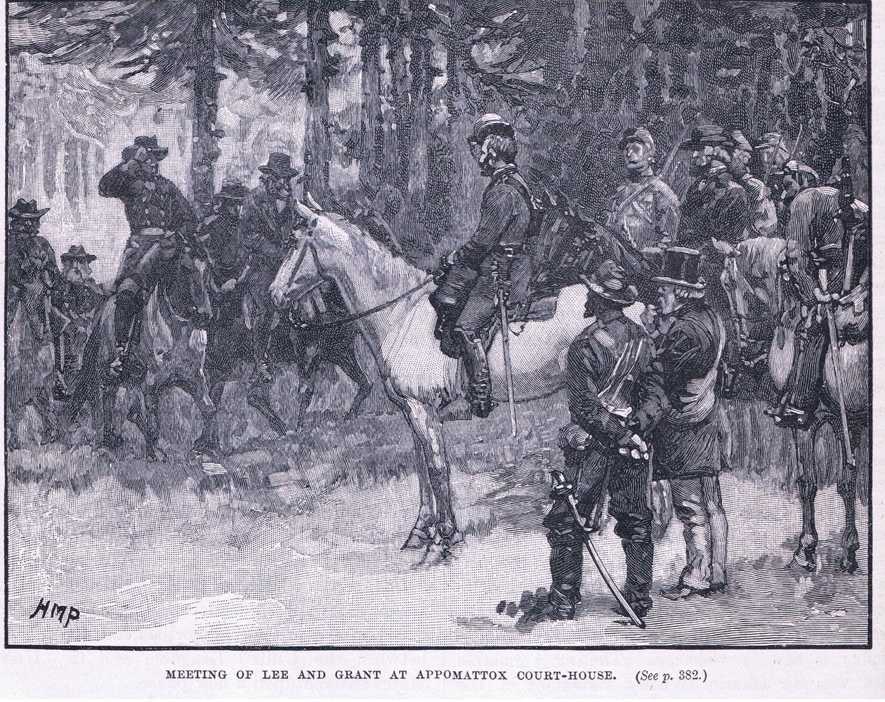 Incontro tra Lee e Grant ad Appomattox Court House 1865 d.C. da Henry Marriott Paget